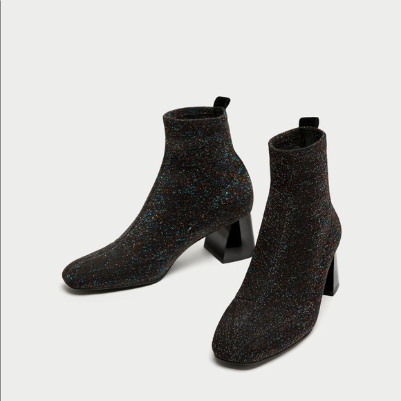 zara glitter boots